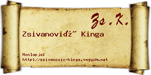 Zsivanović Kinga névjegykártya