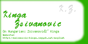 kinga zsivanovic business card